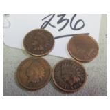 1889, 1901, 1893, + 1906 INDIAN HEAD CIRCULATED...