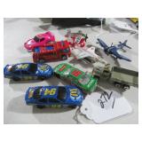 BOX LOT: ZYLMEX TRUCK, AIRPLANE, (4) HOT WHEELS