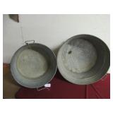 (2) VTG GALVANIZED TUBS