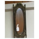 VTG 1970S HOMECO MIRROR - BLACK & GOLD RESIN...