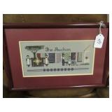 HAND EMBROIDERED 'THE AUCTION' - IN-FRAME:...