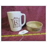 PEARSON CHESTERFIELD PUSSY CAT STONEWARE BOWL +...