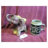 ROYAL COPLEY CERAMIC CIRCUS ELEPHANT PLANTER &...