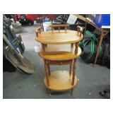 VTG TELEPHONE TABLE - 3-TIER - OAK W/ DRAWER