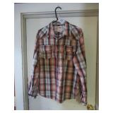 LEVI'S MEN'S WESTERN SHIRT - LARGE - PLAID...
