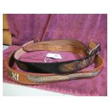 (2) LEATHER BELTS - 36' - MEXICO - EAGLE &...