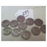 JFK 50-CENT PIECE - (4) 1971-D, (3) 1972-D, (2)...