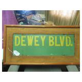 VTG 20TH CENTURY 2-SIDED METAL SIGN - 'DEWEY...