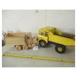 METAL TONKA DUMP TRUCK & WOOD TRUCK
