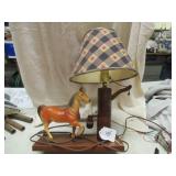 VTG HORSE TABLE LAMP W/ WATER PUMP HANDLE - ON/OFF