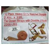 (10) 2.14'x33' Tie Down Straps