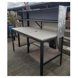Metal Shop Table w/Back Shelf