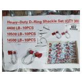 (30) Heavy Duty D-Ring Shackles