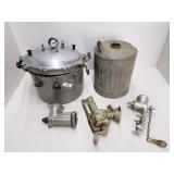 Pressure Cooker, Fuel Can & Meat Grinders