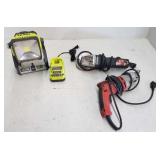 Milwaukee Tin Snips, Metabo Grinder, Light