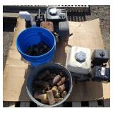 Gas Engine, Pump, Bucket of Rollers