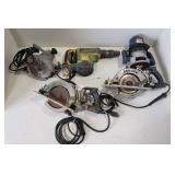 (3)Circular Saws, Router, DeWalt RotoHammer