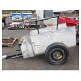 Wood Garden Trailer & Roller