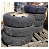 (7) 8.00R16 Tires w/8-Lug Rims