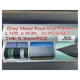 (30) Grey Metal Roof Panels