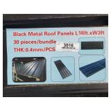 (30) Black Metal Roof Panels