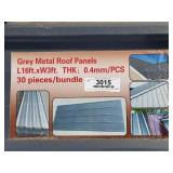 (30) Grey Metal Roof Panels