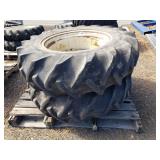 (2) 12.4-24 Tractor Tires w/8-Lug Rims