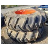 (2) 18.4x28 Tractor Tires w/8-Lug Rims