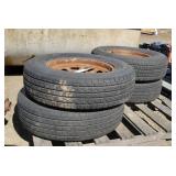 (4) Trailer Tires & Wheels 205/75R15