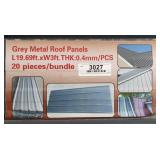 (20) Grey Metal Roof Panels