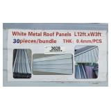 (30) White Metal Roof Panels