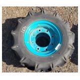 (2) 5.0-12 Tractor Tires w/8-Lug Rims