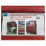 (30) Red Polycarbonate Roof Panels