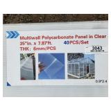 (40) Clear Polycarbonate Multi-Wall Panels