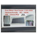 (70) Grey Metal Roof Panels