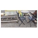 Patio Table & (2) Chairs & Trellis (disassembled)