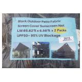 (2) Black Outdoor Patio Fabric