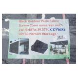 (2) Black Outdoor Patio Fabric