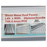 (20) White Metal Roof Panels