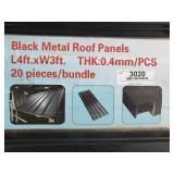 (20) Black Metal Roof Panels