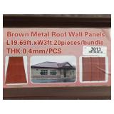 (20) Brown Metal Roof Panels