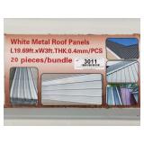 (20) White Metal Roof Panels