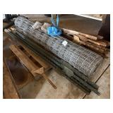 Roll of 7' Fencing, T-Posts, Assorted Clips