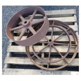 (2) Vintage Metal Wheels