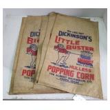 (5) Vintage Dickinson's Little Buster Burlap Sacks