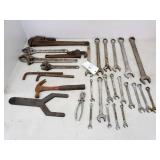 Assorted Pipe Wrenches & Open End Wrenches