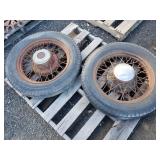 (2) Vintage Spoke Wheels