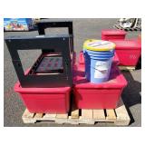 (4) Bins Assorted Hardware & Stand