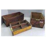 (3) Vintage Wood Crates