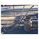 Vintage Cultivator & Milk Can